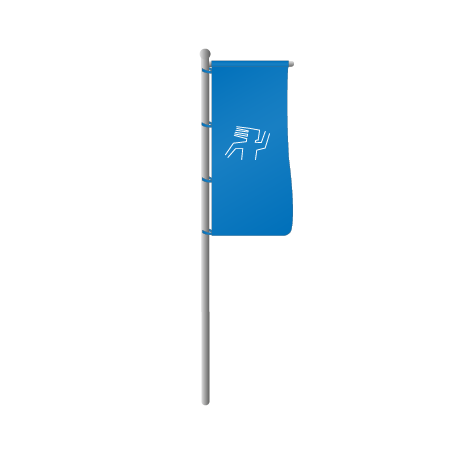 Hissflaggen mit Ausleger | B 120 cm x H 500 cm | einseitig bedruckt