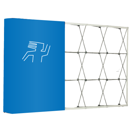 Textilfaltwand | 3 x 3 Felder gebogen | einseitig bedruckt