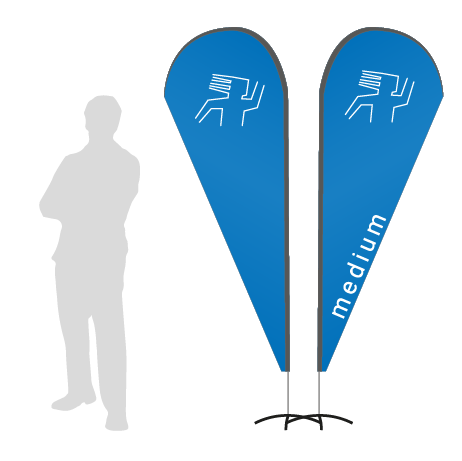 Beachflag Drop | Medium (254 cm) | beidseitig bedruckt